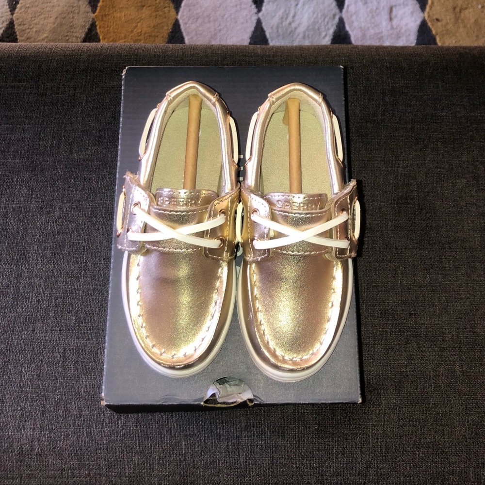 Sperry Kids Iridescent Gold Boat Shoes